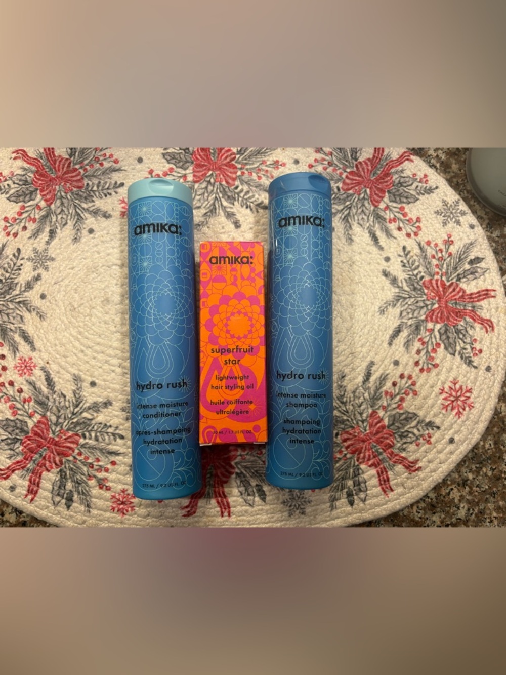 Amika Hydro Rush Intense Moisture Shampoo and Conditioner Bundle W/ Hair Oil